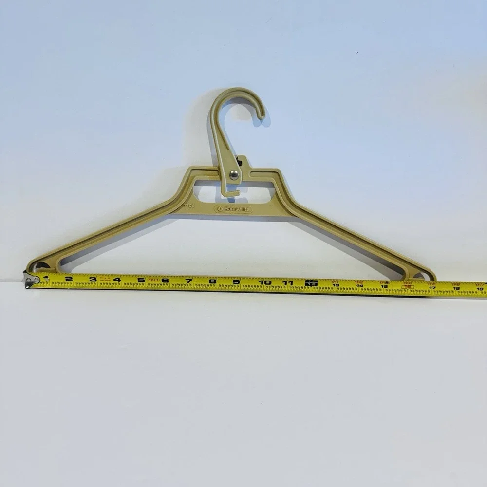 (4) Vintage Clothes Hangers, 1 Samsonite, 2 Satin Covered, 1 Wooden Clamp Hanger